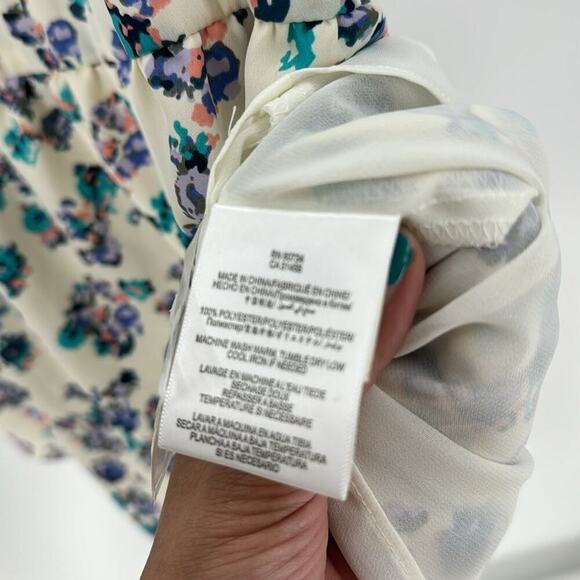 BCBGeneration Atlantis Multi shift dress cap purple floral Sleeve size S - Picture 11 of 12